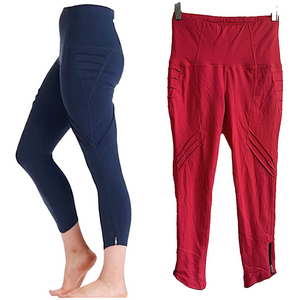 Oiselle Aero Dark Coral High-Waist 7/8 Performance Leggings Size 4